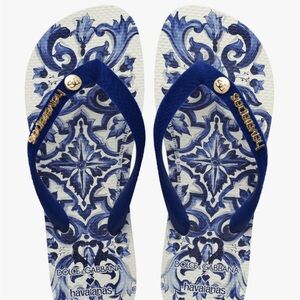 Dolce & Gabbana x Havaianas Blu Mediterraneo Flip Flops Sandals